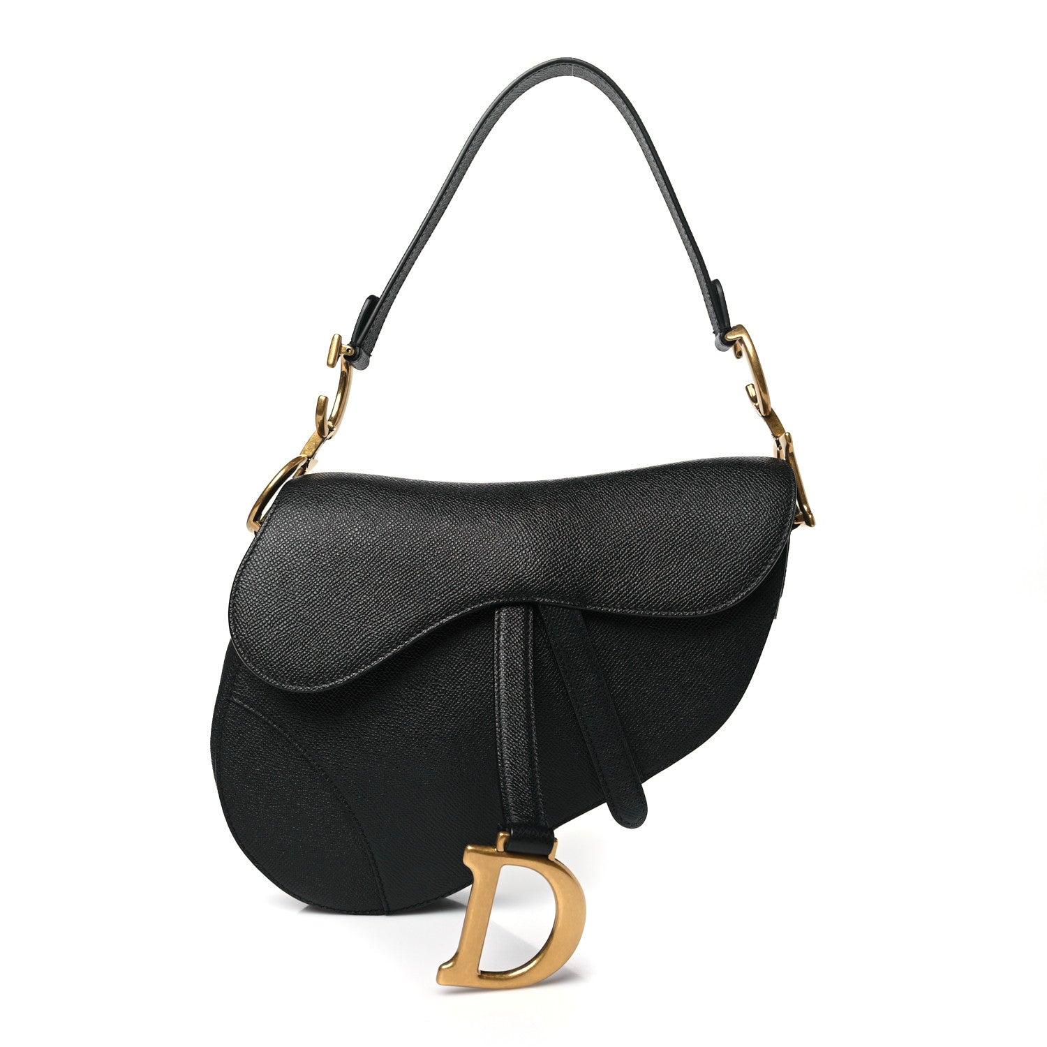 Christian Dior Grained Calfskin Saddle Bag Black 1 of 10
