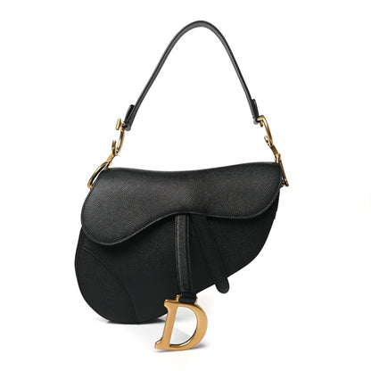 Christian Dior Grained Calfskin Saddle Bag Black 1 of 10