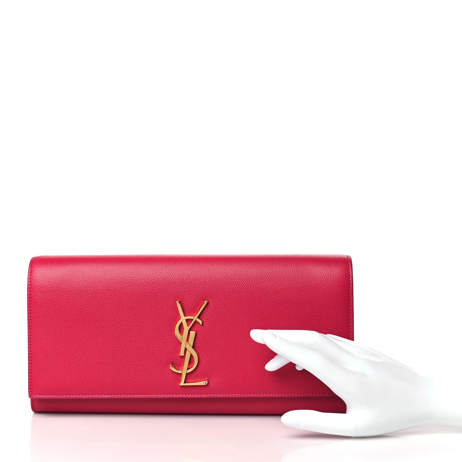 Saint Laurent Grain De Poudre Classic Monogram Cassandre Clutch Lipstick Fuchsia 2 of 9