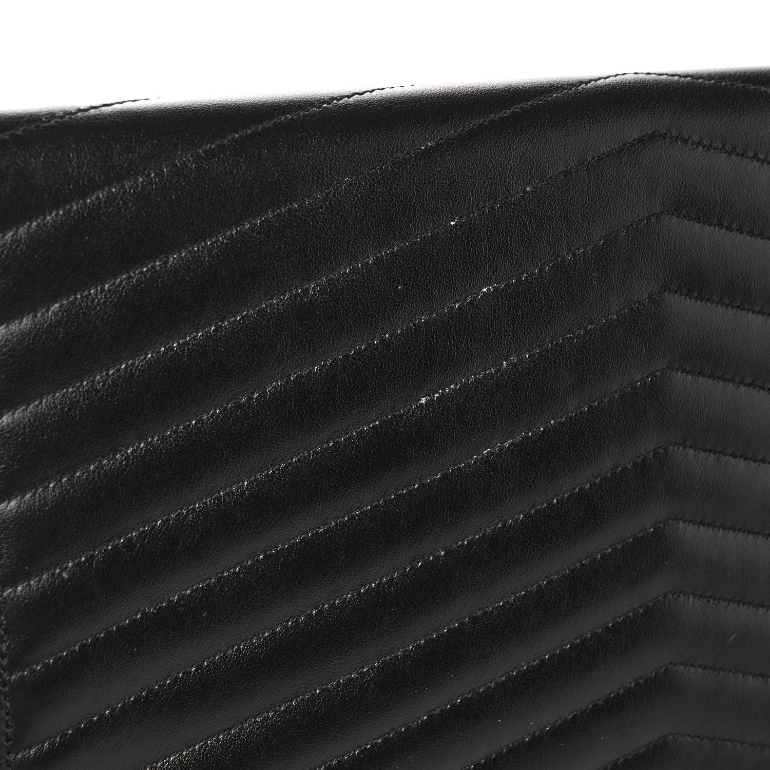 Saint Laurent Calfskin Matelasse Chevron Monogram Uptown Clutch Black 11 of 12