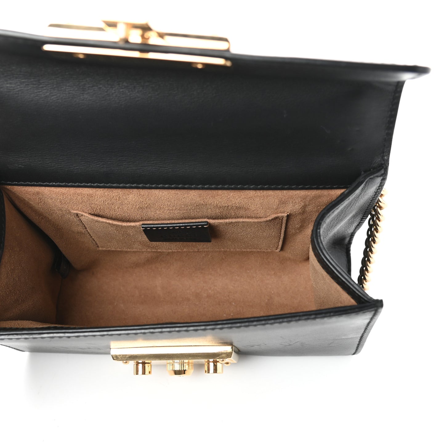 Calfskin Small Padlock Shoulder Bag Black