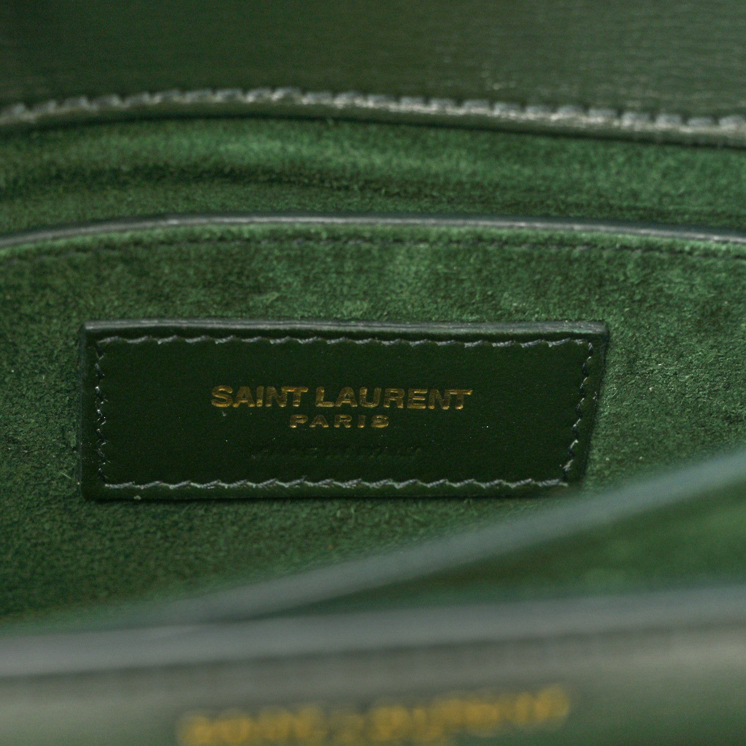 Saint Laurent Calfskin Medium Monogram Sunset Dark Green 6 of 11