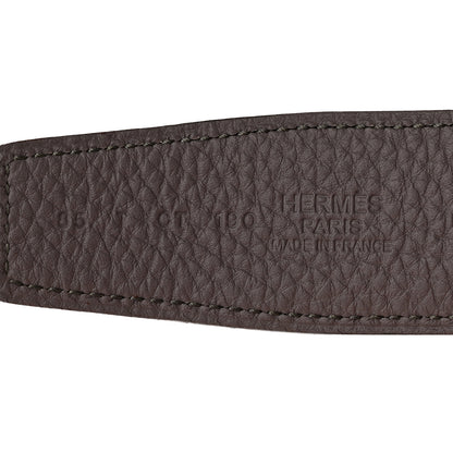 Hermes Box Togo 32mm H Belt 85 34 Black Chocolate 5 of 6