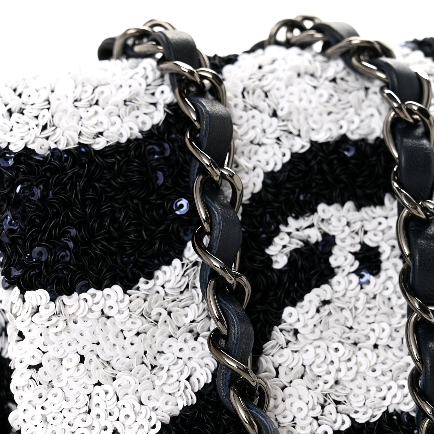Chanel Sequin Medium Flap Blue Blue White 12 of 12