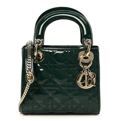 Christian Dior Patent Cannage Mini Lady Dior Pine Green 1 of 10