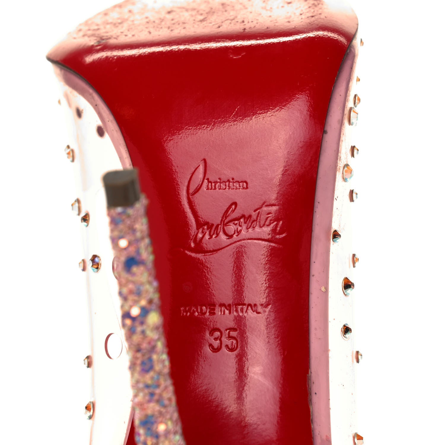 Christian Louboutin PVC Glitter Degrastrass 100 Pumps 35 Pink 7 of 8