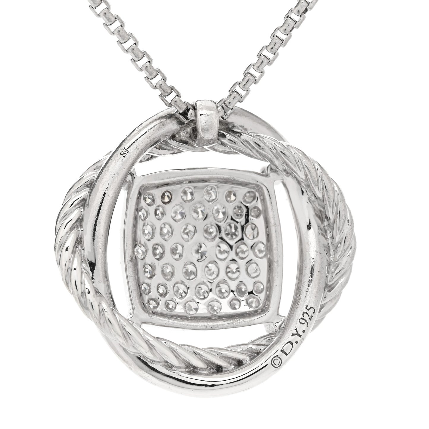 Sterling Silver Diamond 20mm Infinity Pendant Necklace
