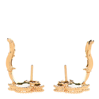 Van Cleef & Arpels 18K Yellow Gold Malachite Vintage Alhambra Earrings 3 of 5