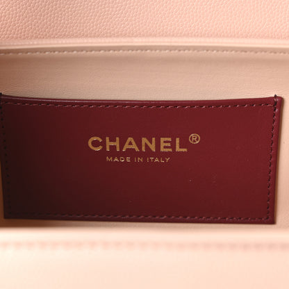 Chanel Shiny Caviar Preppy Coco Small Bowling Bag Rose Light Pink 6 of 11