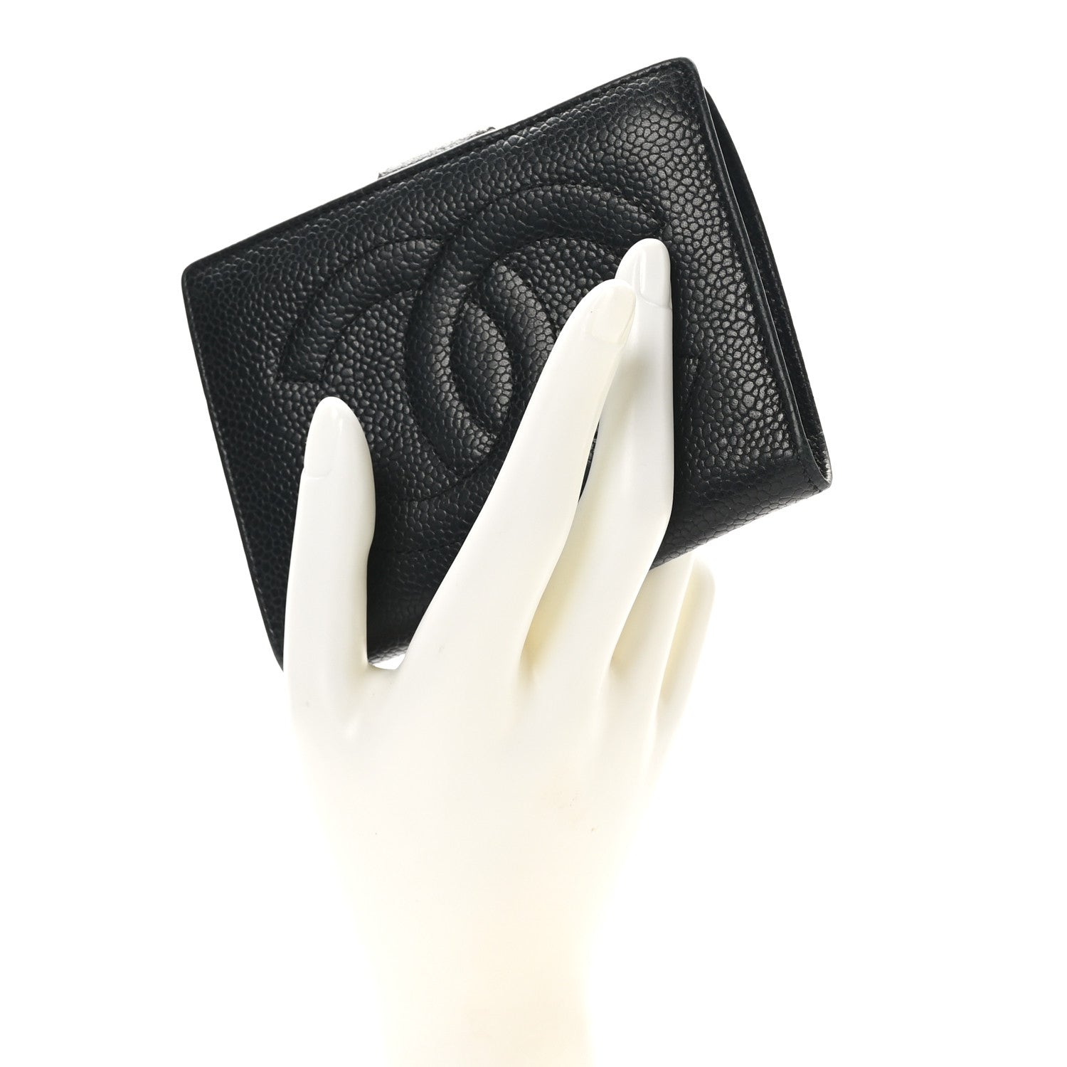 Chanel Caviar Timeless CC Compact French Wallet Black 2 of 9