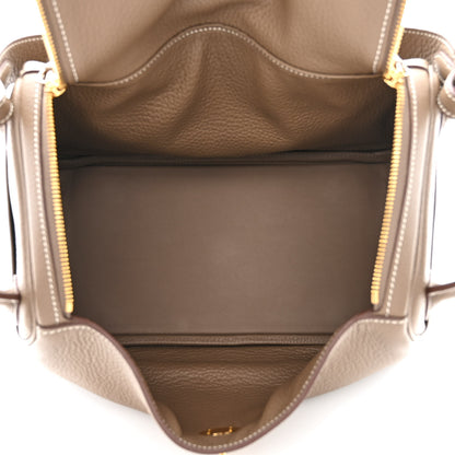 Hermes Taurillon Clemence Lindy 30 Etoupe 5 of 11