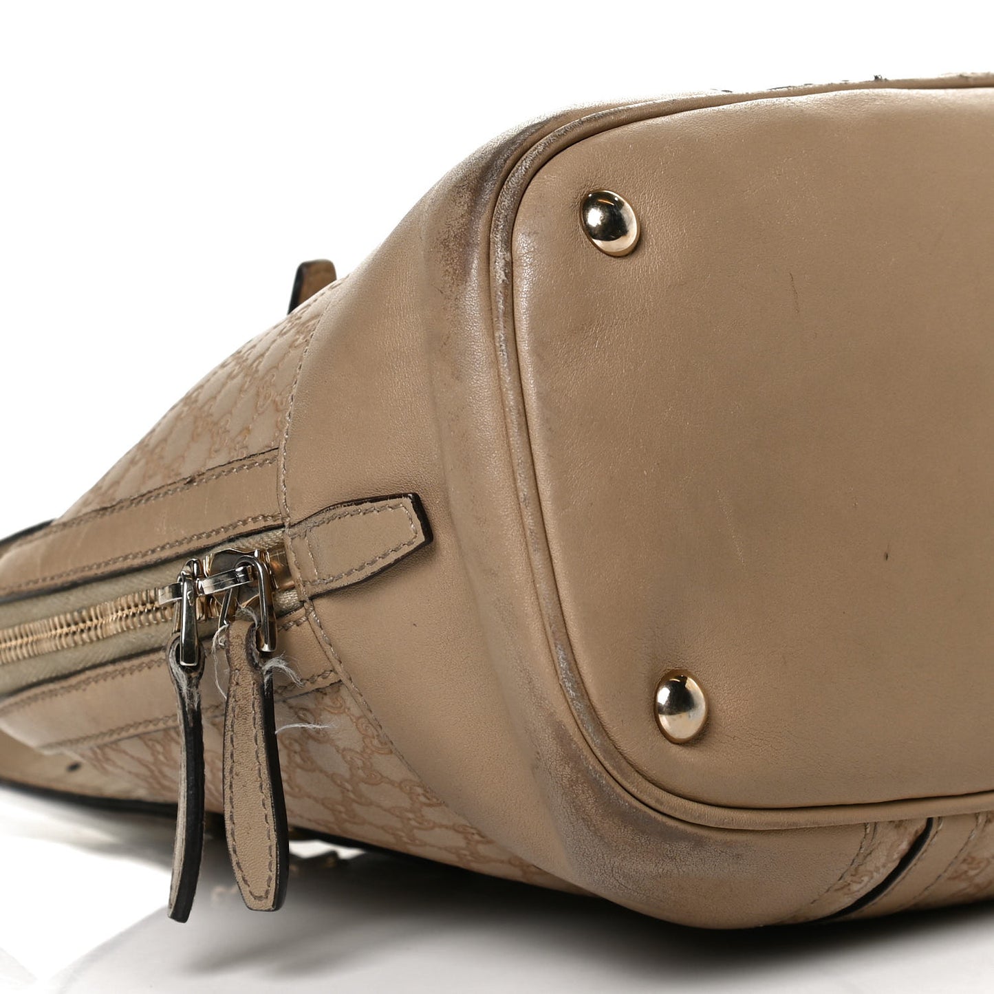 Microguccissima Small Nice Top Handle Dome Bag Beige