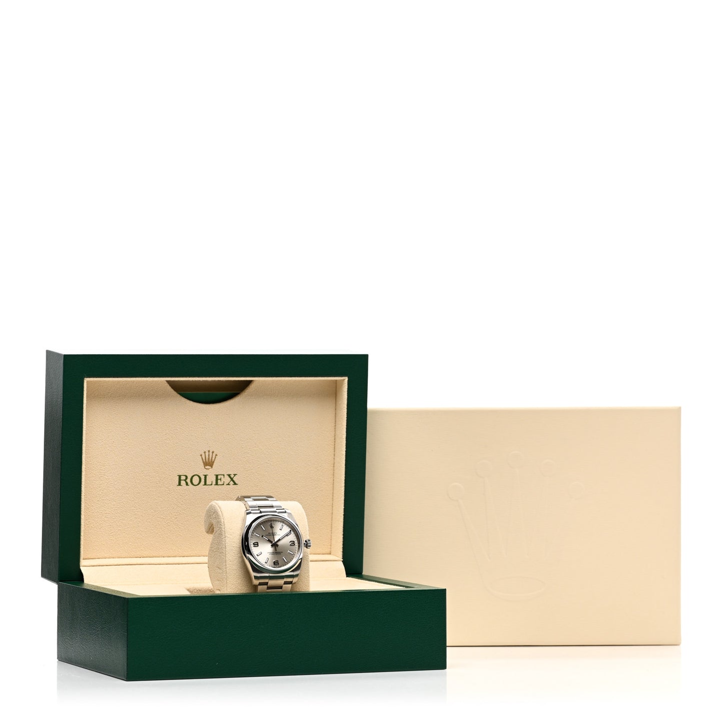 Stainless Steel 34mm Oyster Perpetual Watch Silver 114200