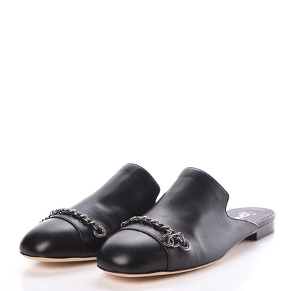 Chanel Lambskin Chain CC Mules 39.5 Black 3 of 7