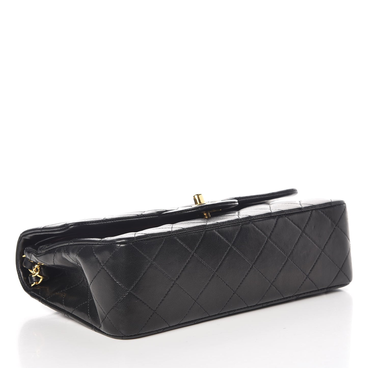 Lambskin Quilted Small Double Flap Black