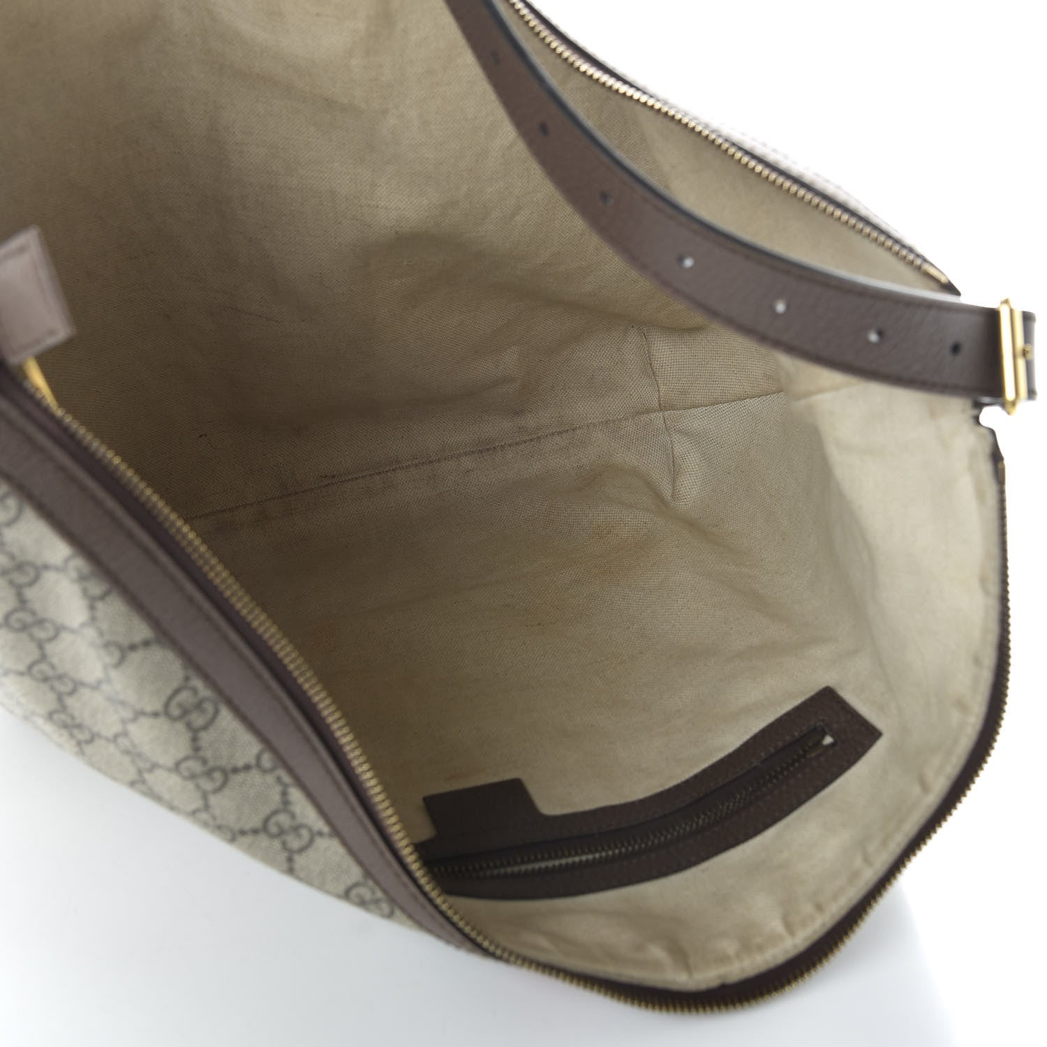 Gucci GG Supreme Monogram Web Ophidia Half Moon Hobo Brown 5 of 13