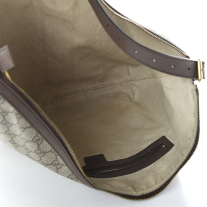 Gucci GG Supreme Monogram Web Ophidia Half Moon Hobo Brown 5 of 13