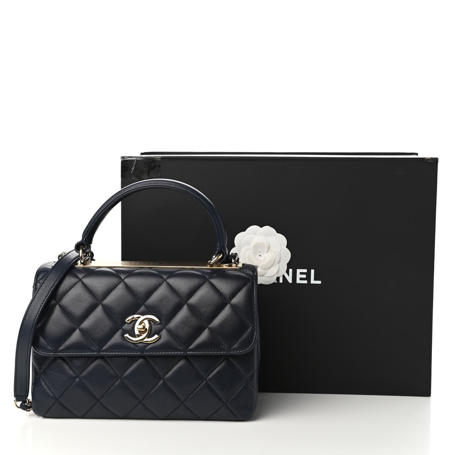 Chanel Lambskin Quilted Small Trendy CC Dual Handle Flap Bag Navy 11 of 11
