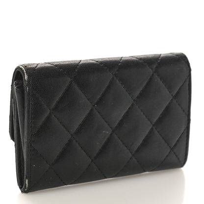 Chanel Lambskin Quilted Flap Card Holder Wallet Black 3 of 14