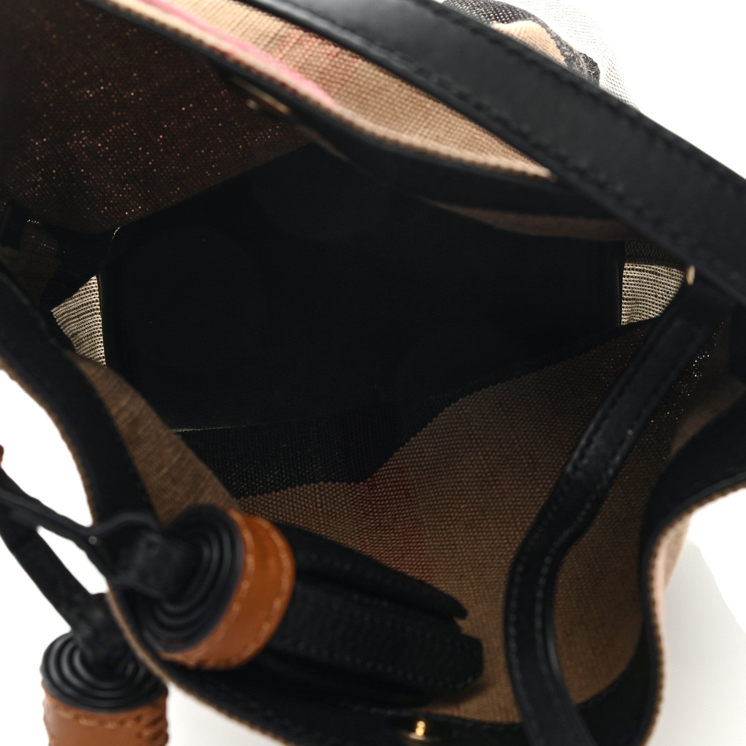 Burberry Canvas Mega Check Mini Ashby Tassel Crossbody Black 6 of 9