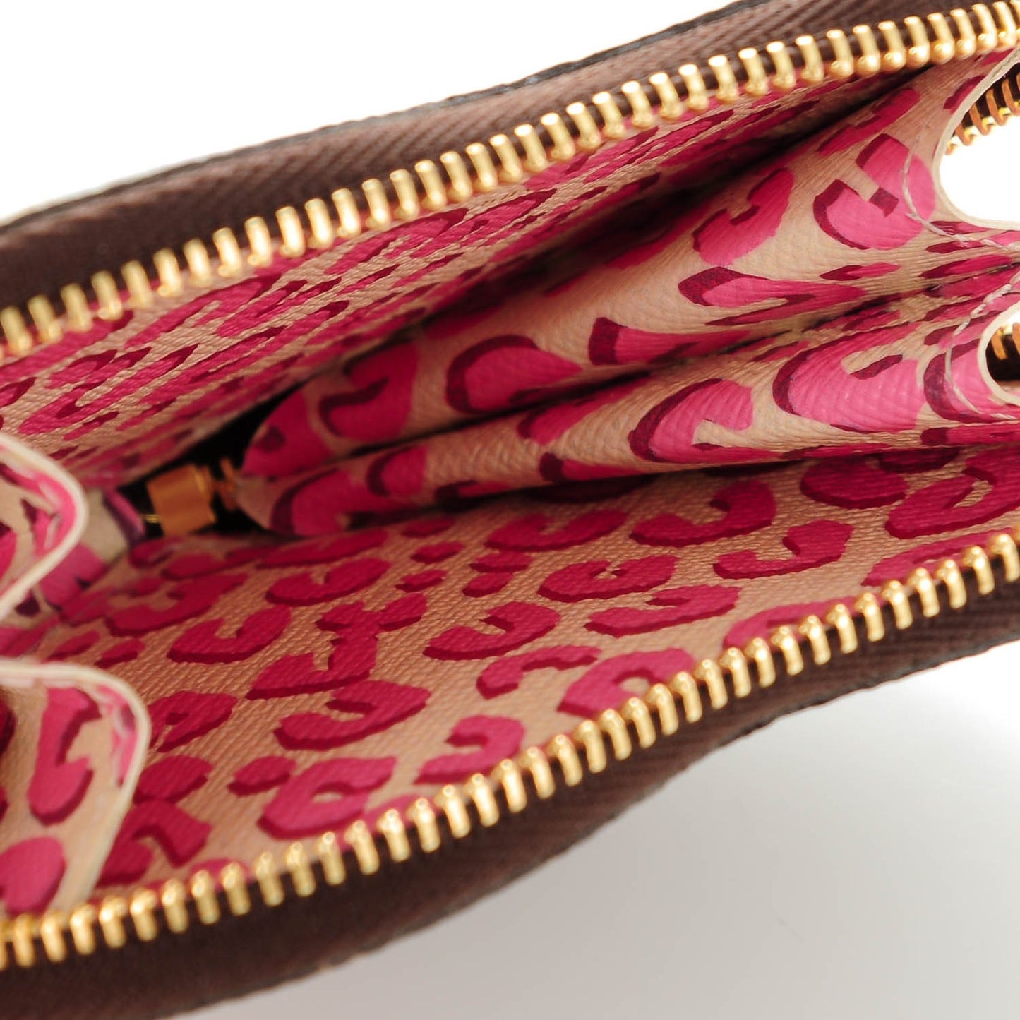 Monogram Leopard Coeur Heart Coin Purse Blanc Corail