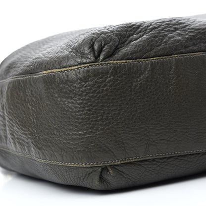 Gucci Pebbled Calfskin Medium G Wave Shoulder Bag Olive Green 6 of 11