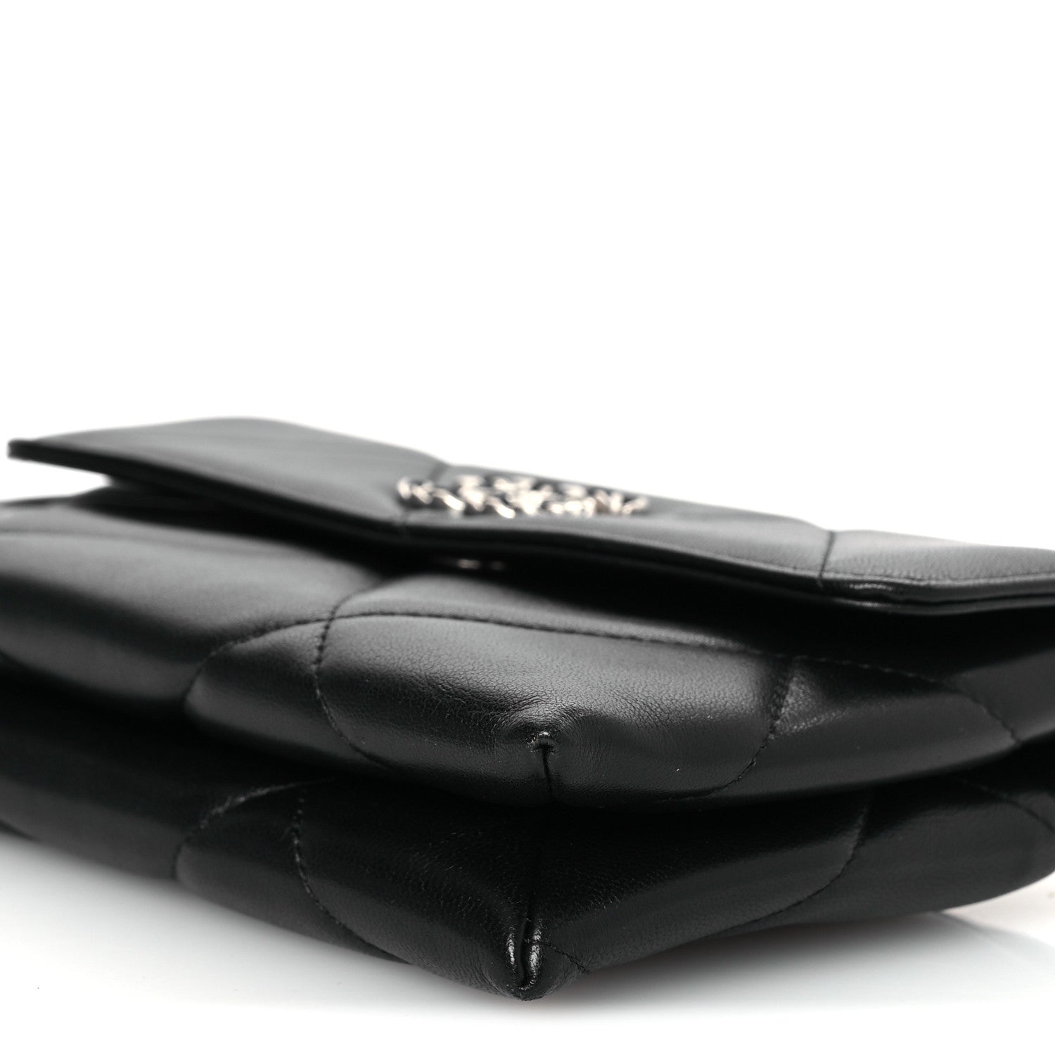 Chanel Lambskin Quilted Chanel 19 Flap Clutch Black 11 of 11