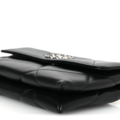 Chanel Lambskin Quilted Chanel 19 Flap Clutch Black 11 of 11
