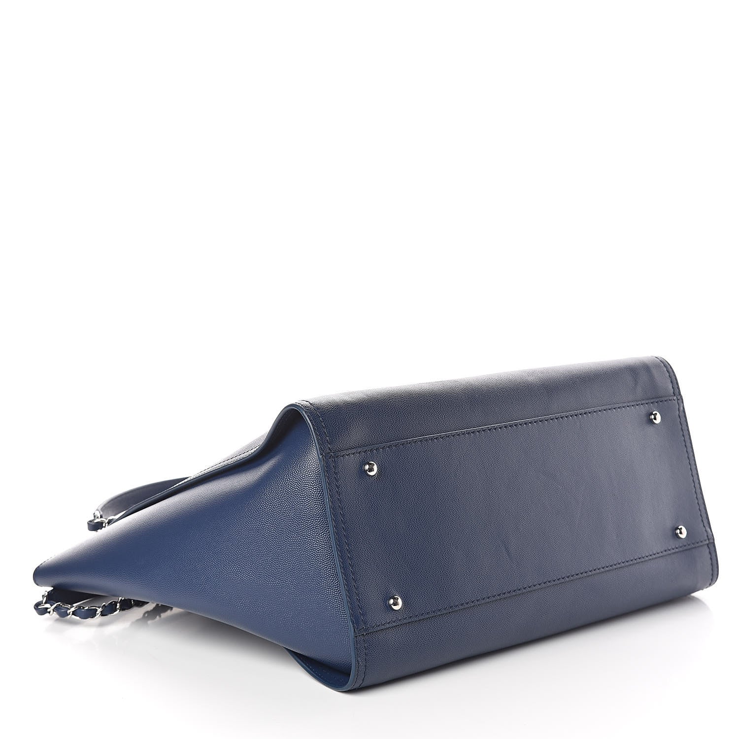 Chanel Caviar Large Studded Deauville Tote Navy 4 of 10