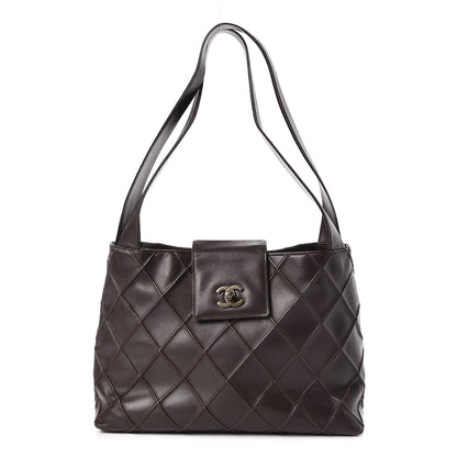 Chanel Lambskin Diamond Stitched Shoulder Bag Brown 1 of 11