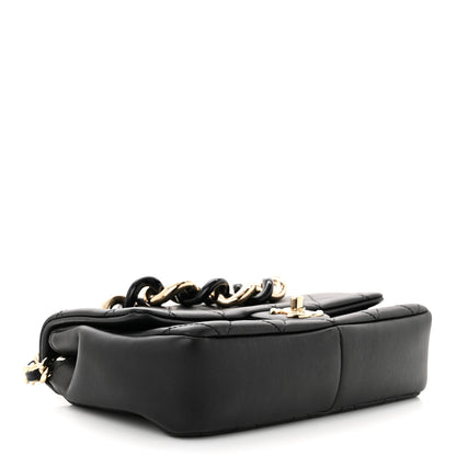 Chanel Lambskin Quilted Resin Bi-Color Chain Flap Bag Black 4 of 13