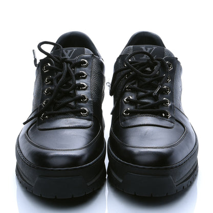 Louis Vuitton Calfskin Damier Graphite Mens Harlem Sneakers 10 Black 4 of 10