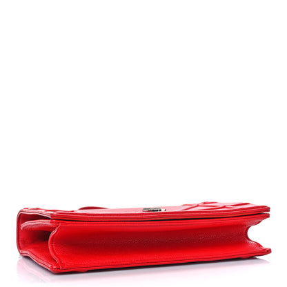 Christian Dior Grained Calfskin Medium Diorama Flap Bag Red 4 of 8
