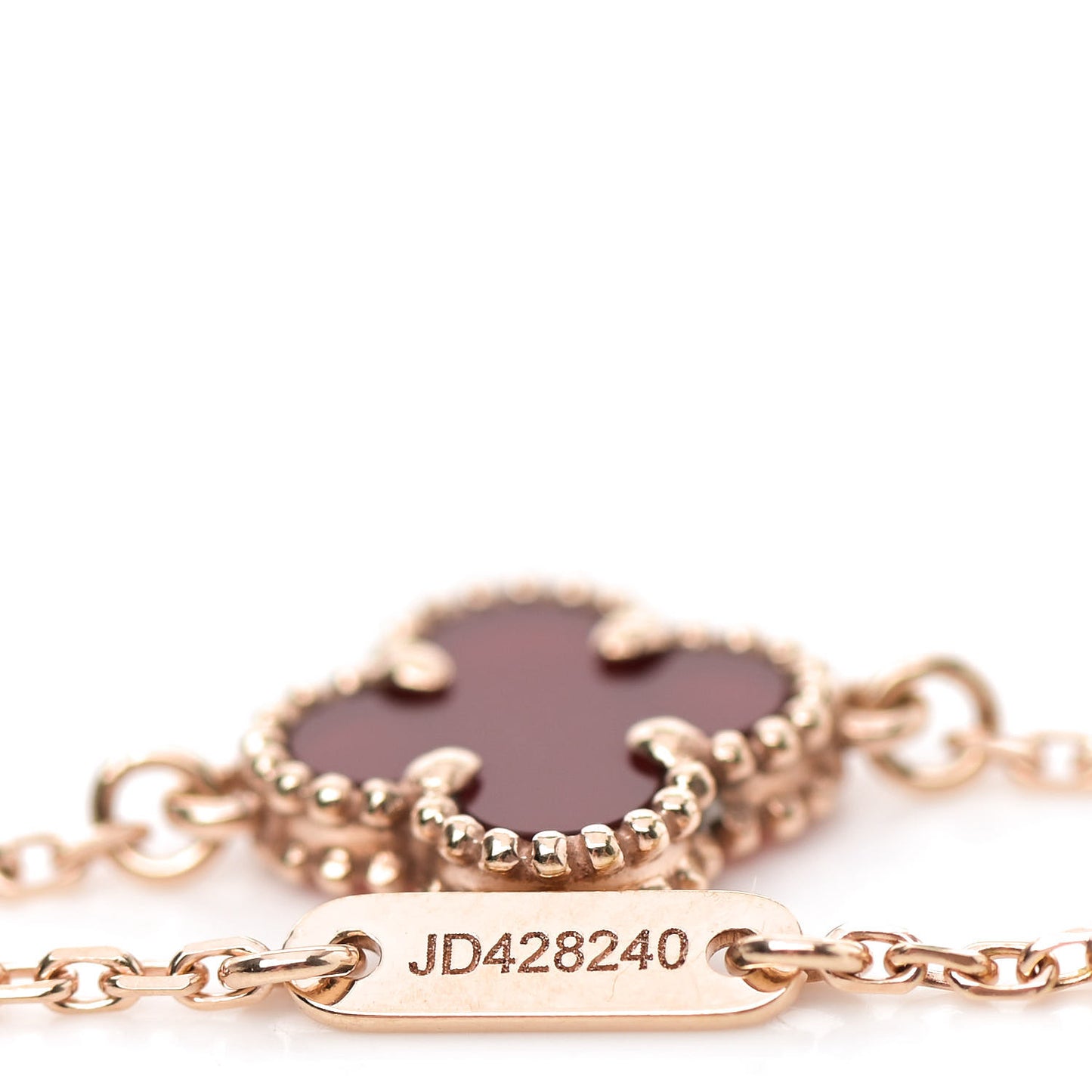 18K Rose Gold Carnelian Sweet Alhambra Bracelet