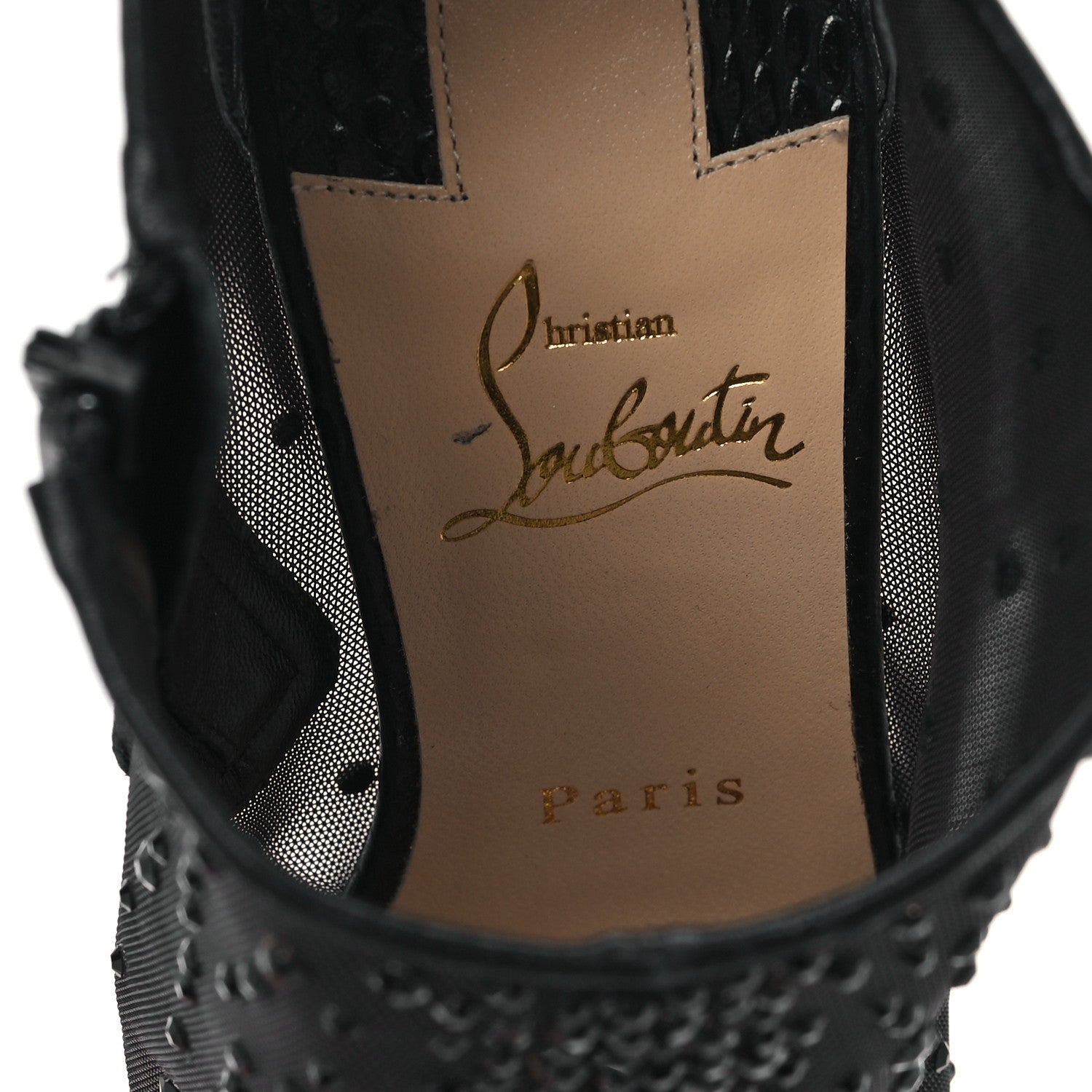 Christian Louboutin Calfskin Jurassic Rete Strass Illimiboot 100 Booties 39 Black 8 of 8