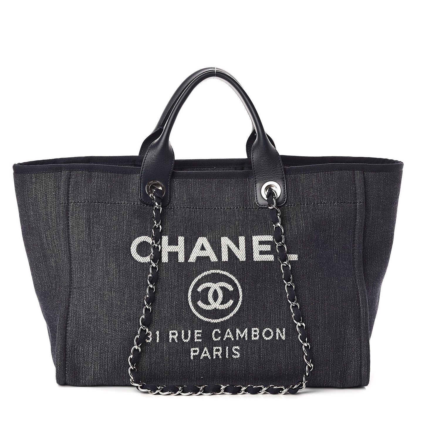 Denim Large Deauville Tote Dark Blue
