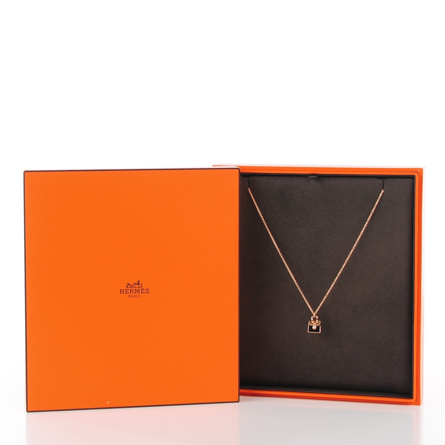 18K Rose Gold Diamond Birkin Pendant Necklace