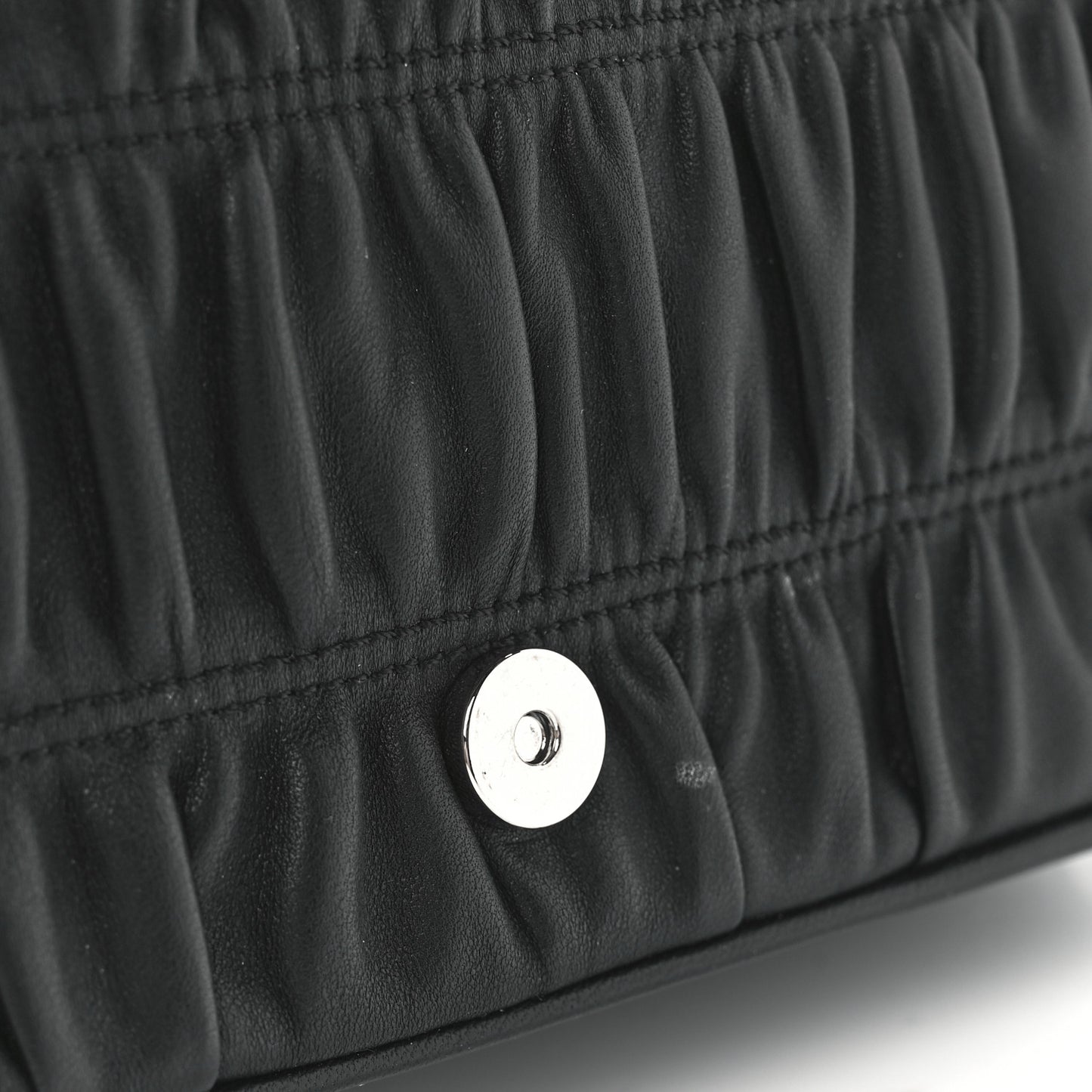 Nappa Gaufre Small Chain Flap Shoulder Bag Black