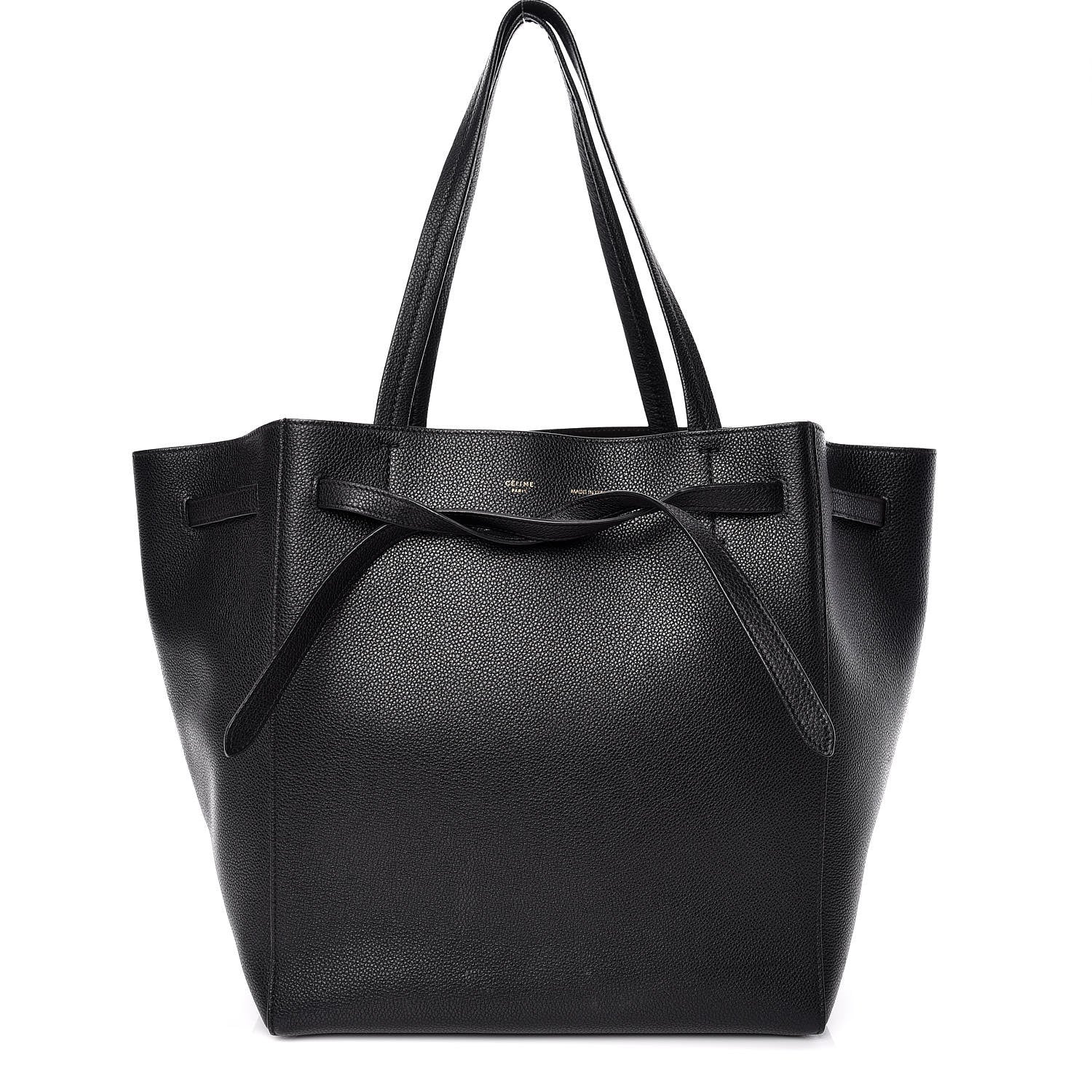 Celine Soft Grained Calfskin Small Belt Cabas Phantom Black 1 of 17