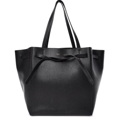 Celine Soft Grained Calfskin Small Belt Cabas Phantom Black 1 of 17