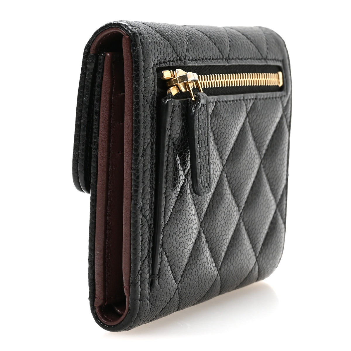 Chanel Caviar Quilted Compact Flap Wallet Black 3 of 8