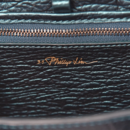 3.1 Phillip Lim 3.1 Metallic Textured Calfskin Mini Pashli Satchel Turquoise 6 of 10