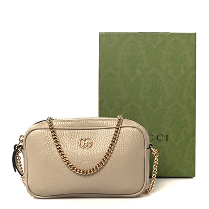 Gucci Dollar Calfskin Super Mini GG Marmont Chain Shoulder Bag Oatmeal 11 of 11