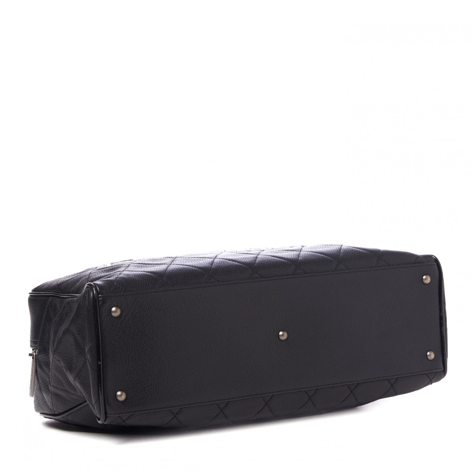 Chanel Calfskin Patent Quilted Large Bowler Black 3 of 9