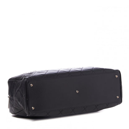 Chanel Calfskin Patent Quilted Large Bowler Black 3 of 9