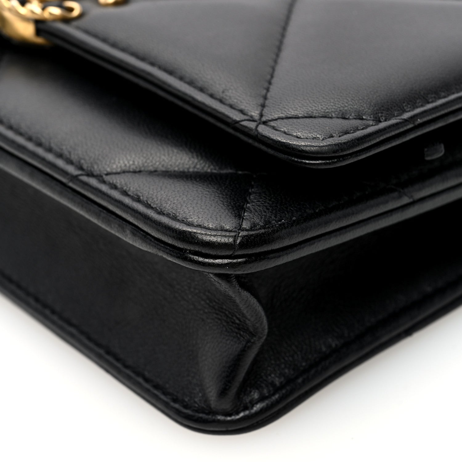Chanel Lambskin Quilted Chanel 19 Wallet On Chain WOC Black 10 of 11