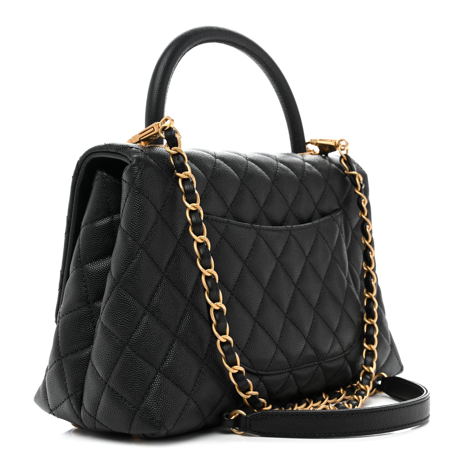 Chanel Caviar Quilted Small Coco Handle Flap Black 3 of 12