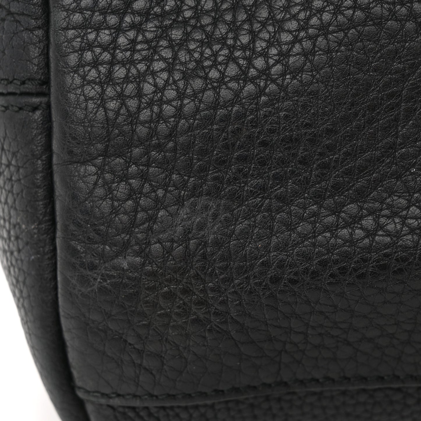 Pebbled Calfskin Medium Soho Chain Shoulder Bag Black