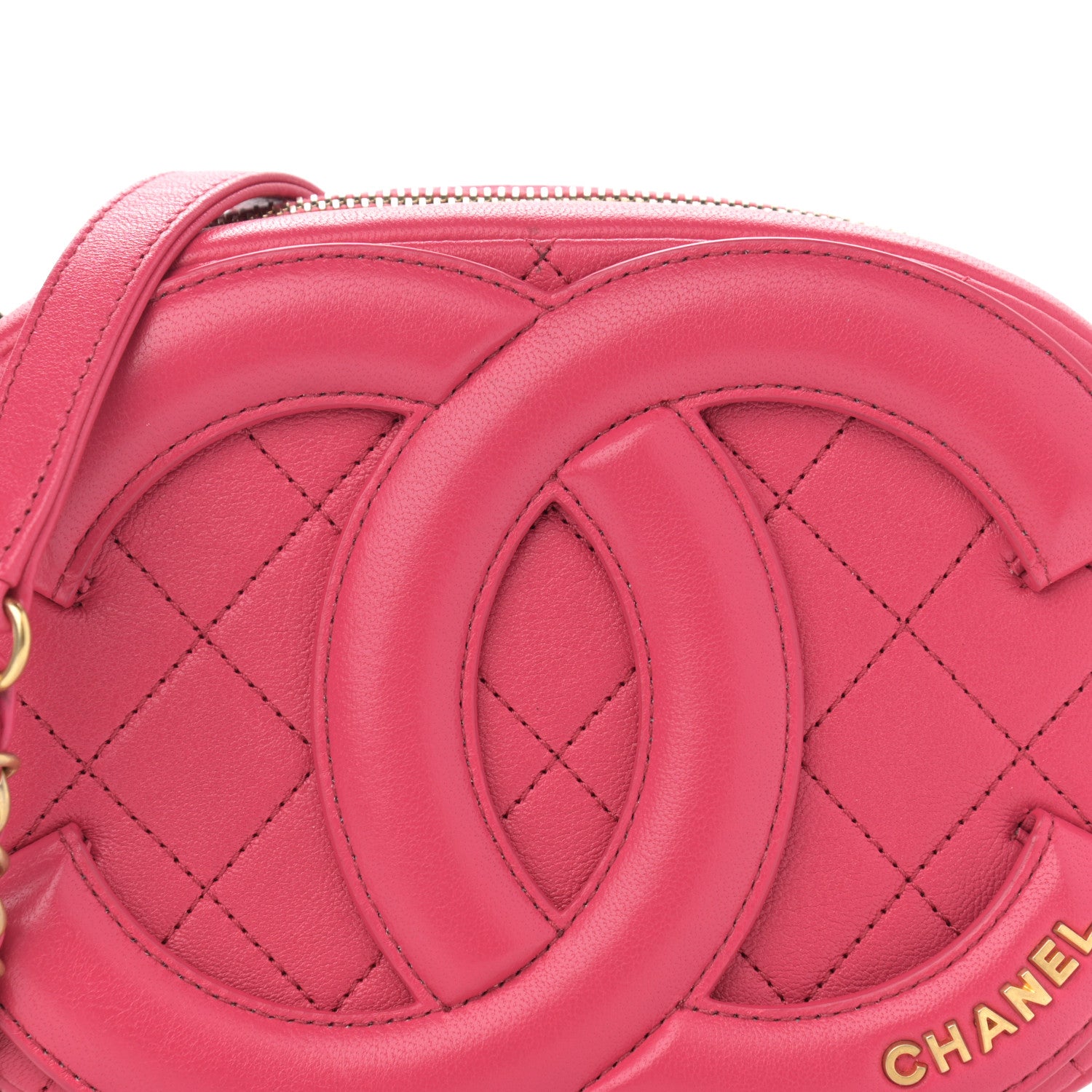 Chanel Lambskin Quilted Coco Midnight Camera Case Pink 7 of 13