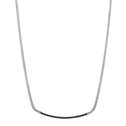 John Hardy JOHN HARDY Sterling Silver Black Diamond Bar Station Necklace 1 of 5